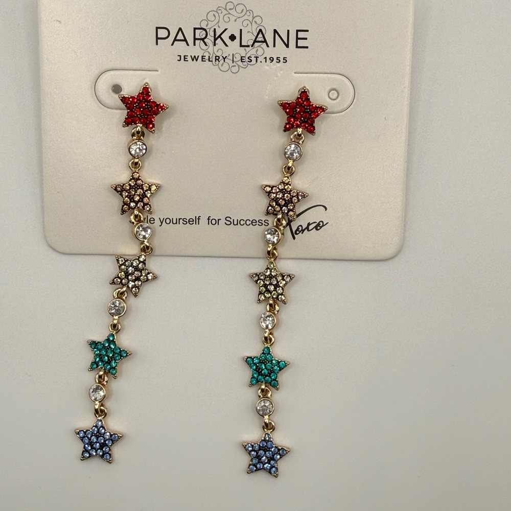 Park Lane Gold-Tone Multicolor Star Linear Earrings